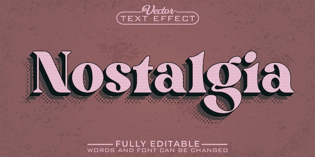 Oldest Worn Nostalgia Vector Editable Text Effect Template