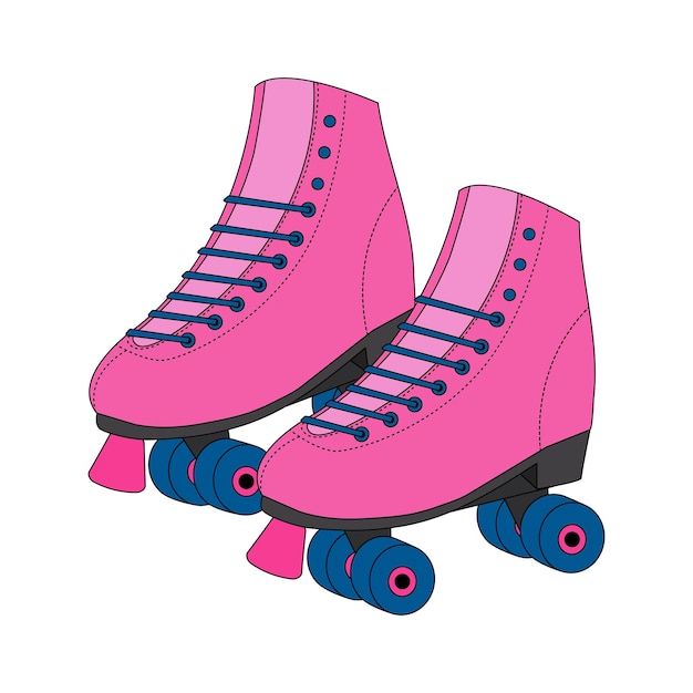 Oldschool girlie pink roller skates Retro skates poster