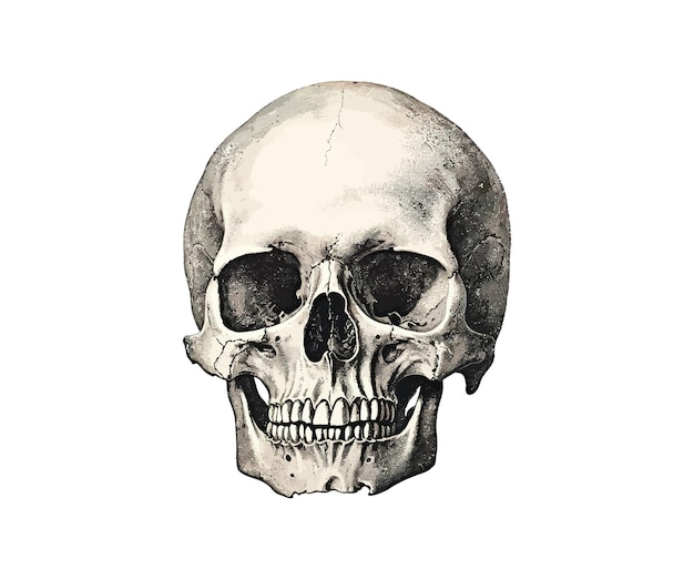 Vector oldtime engraving of the skull vector illustration design