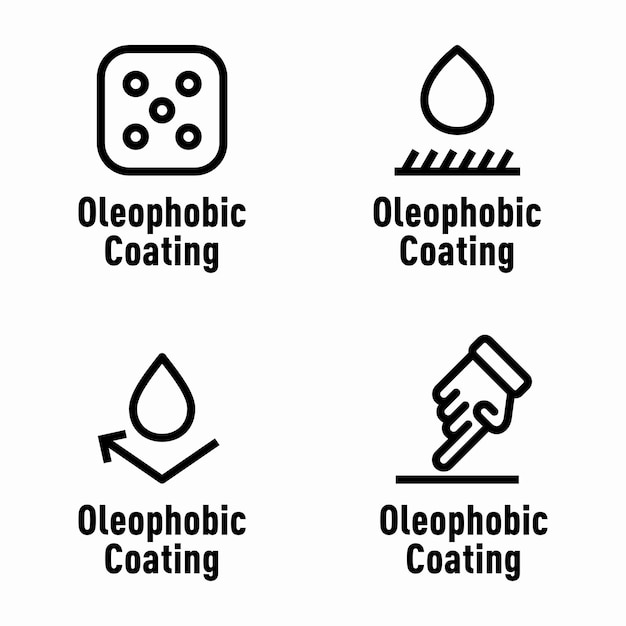 Oleophobic Coating vector information signs