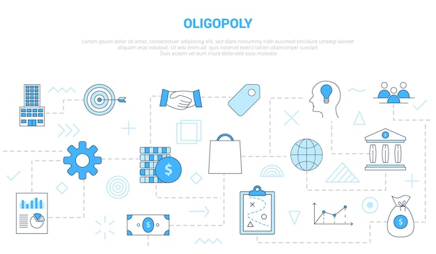 Oligopoly concept with icon set template banner