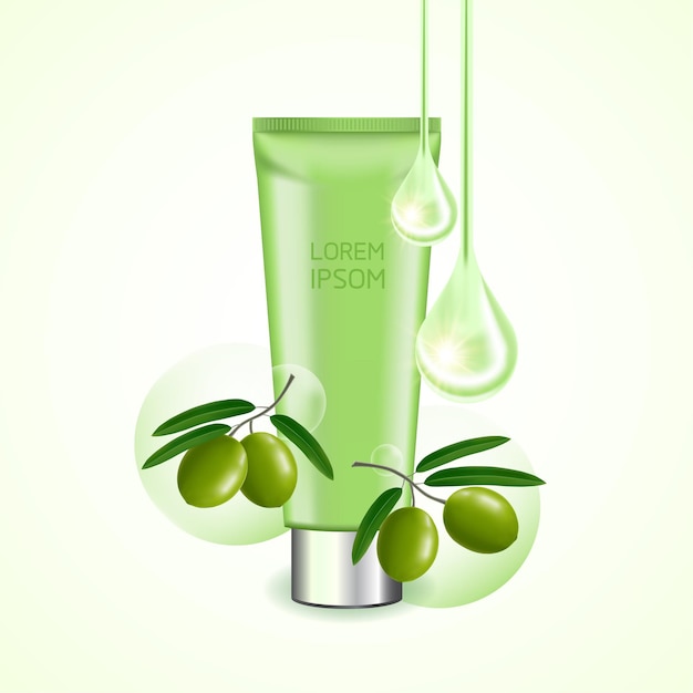 Olive beauty and cosmetic elegant  illustration.