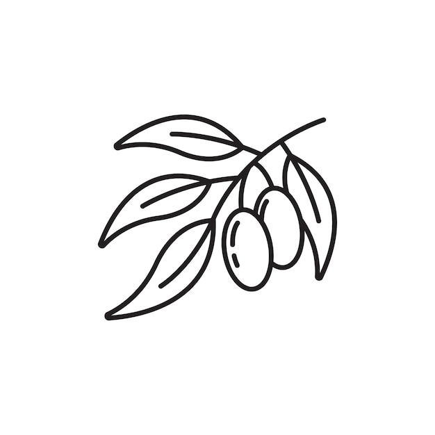 Olive fruit outline icon design template