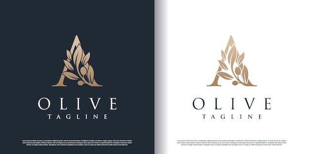 Olive logo icon with letter Z concept Premium Vector