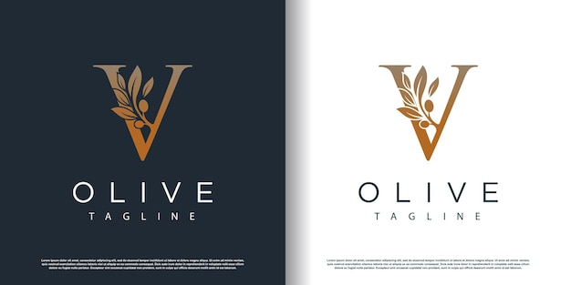 Olive logo icon with letter Z concept Premium Vector