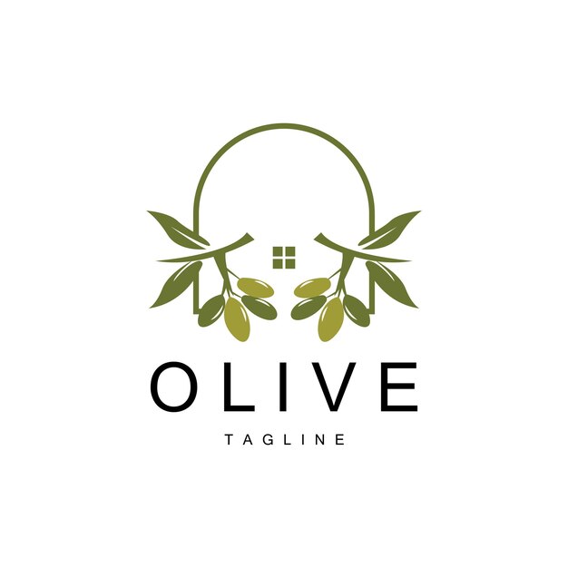 Olive Logo Olive Oil Plant Vector Natural Herbal Health Medicine Design Illustration Template Icon