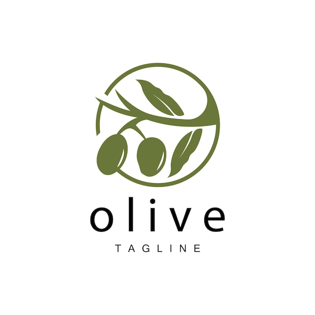 Olive Logo Olive Oil Plant Vector Natural Herbal Health Medicine Design Illustration Template Icon