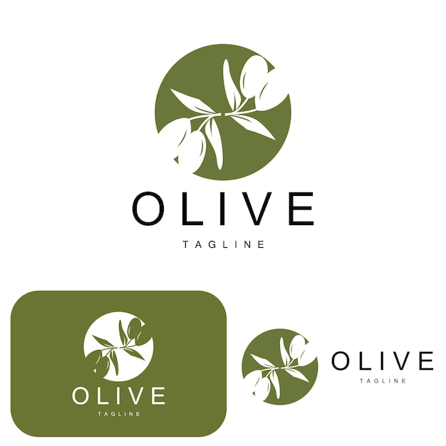 Olive Logo Olive Oil Plant Vector Natural Herbal Health Medicine Design Illustration Template Icon