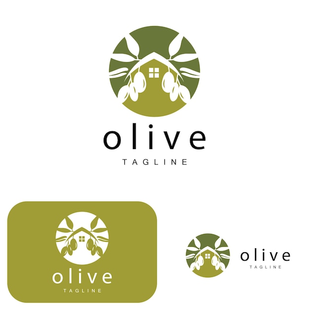 Olive Logo Olive Oil Plant Vector Natural Herbal Health Medicine Design Illustration Template Icon