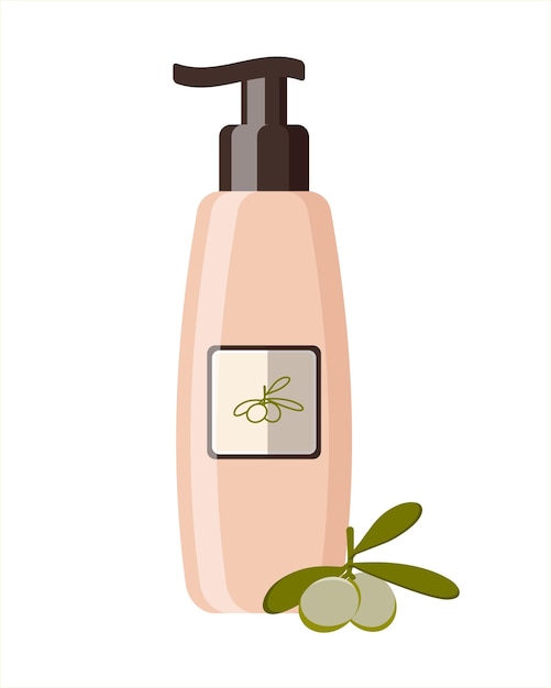 Olive oil body lotion Flat design