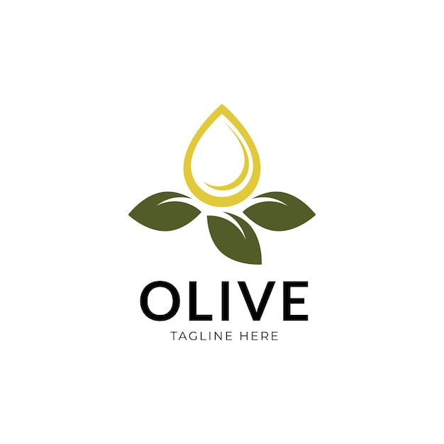 Olive oil label, organic product. Vector olive branch with leaf and drupe, vector logo