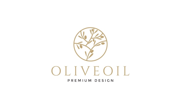 Olive oil leaf luxury logo symbol vector icon illustration graphic design