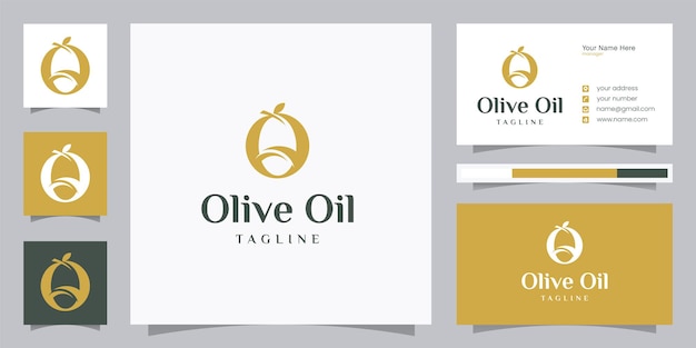 Olive oil logo design inspiration with business card