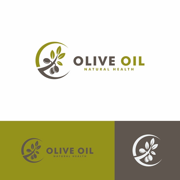 Olive oil logo design. Nature health logotype