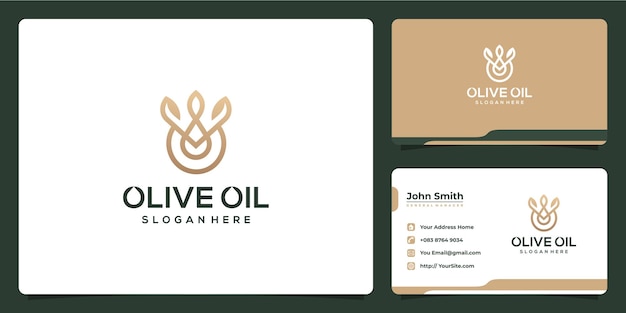 Olive oil luxury logo and business card