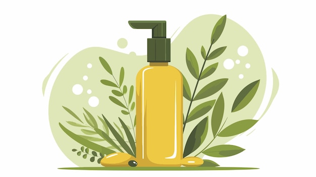 Vector olive oil shower gel vector design on white background