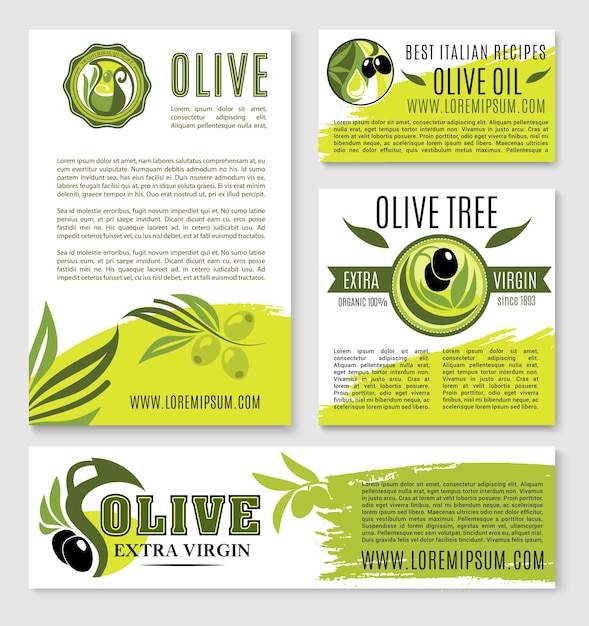 Vector olive oil vector product poster templates