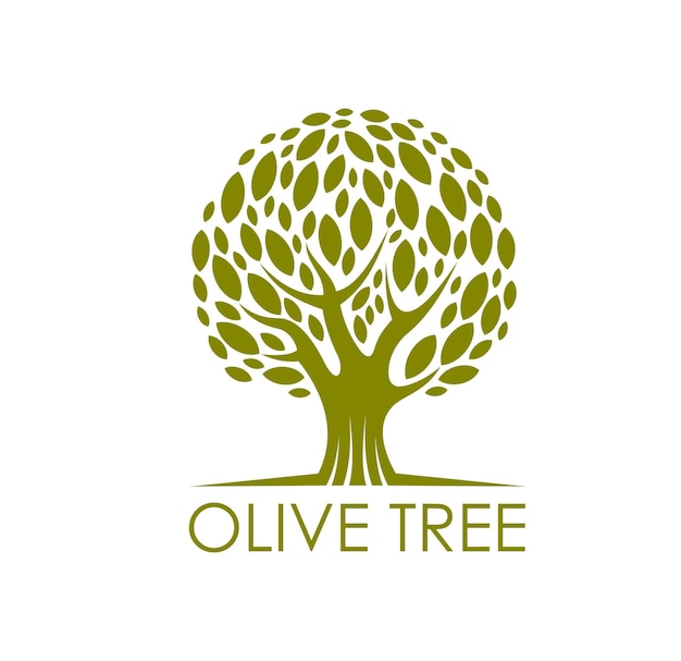 Olive tree natural product symbol or icon