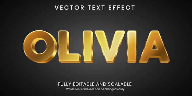 Olivia gold Text effect 3D style editable