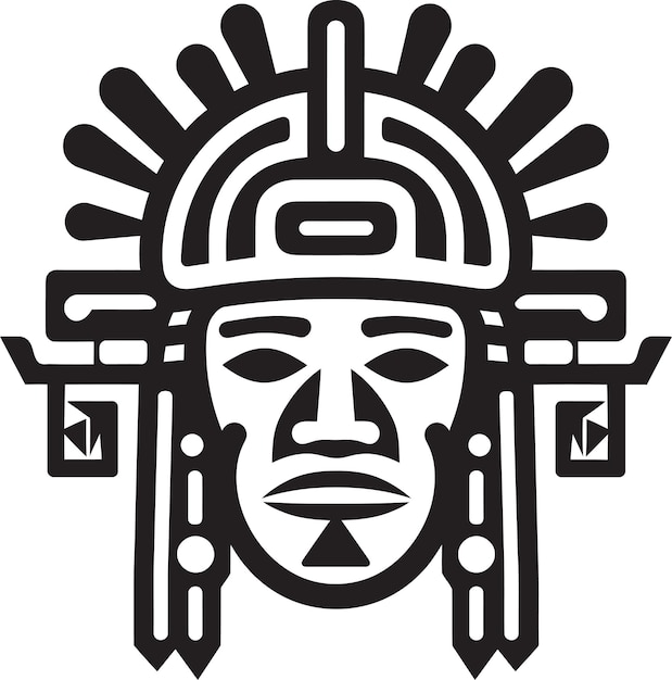 Vector olmec legacy icon pre hispanic vector emblem design zapotec culture symbol pre hispanic icon logo v