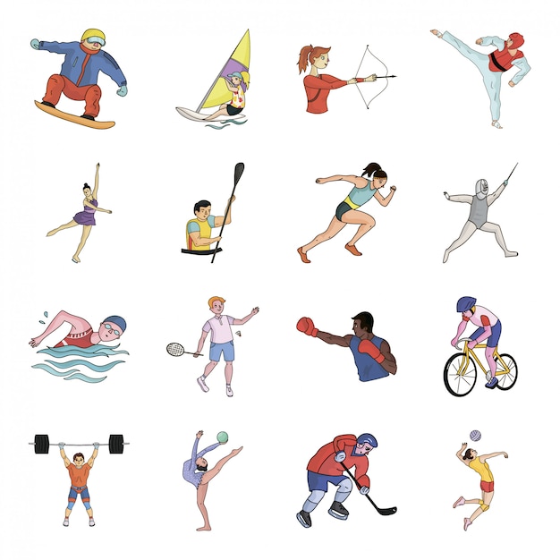 Olympic sport  cartoon set icon.Champion isolated cartoon set icon. illustration olympic sport  .