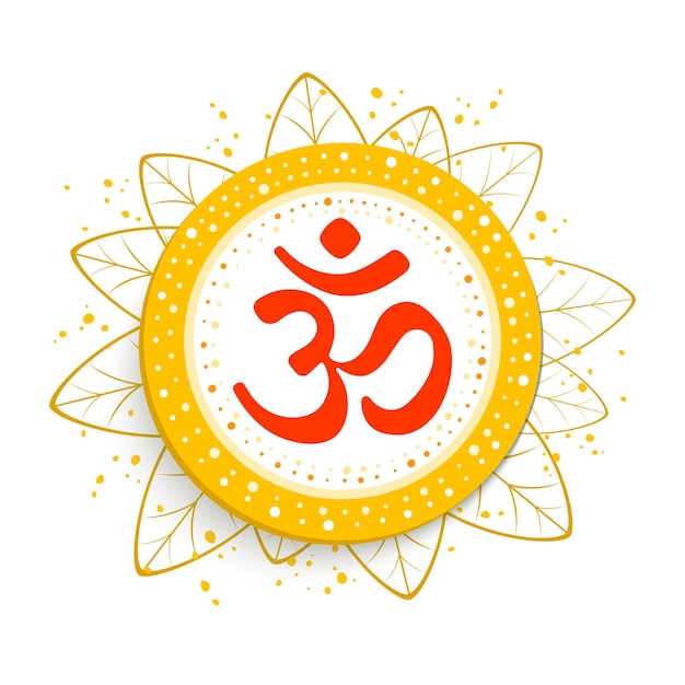 Vector om or aum indian sacred sound the symbol of the divine triad of brahma vishnu and shiva the sign of