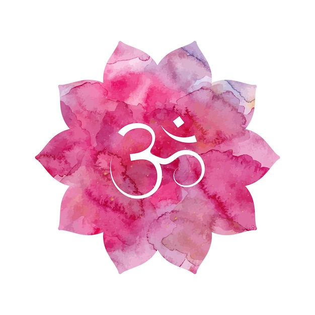 Om sign in lotus flower