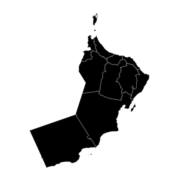 Oman map with administrative divisions Vector illustration