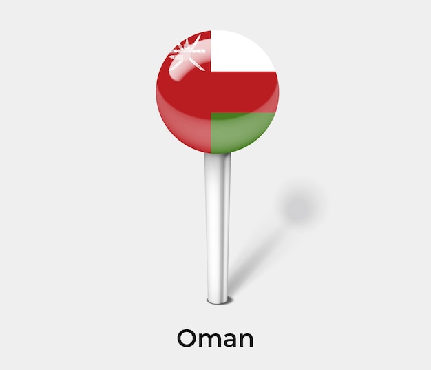 Oman push pin for map vector illustration