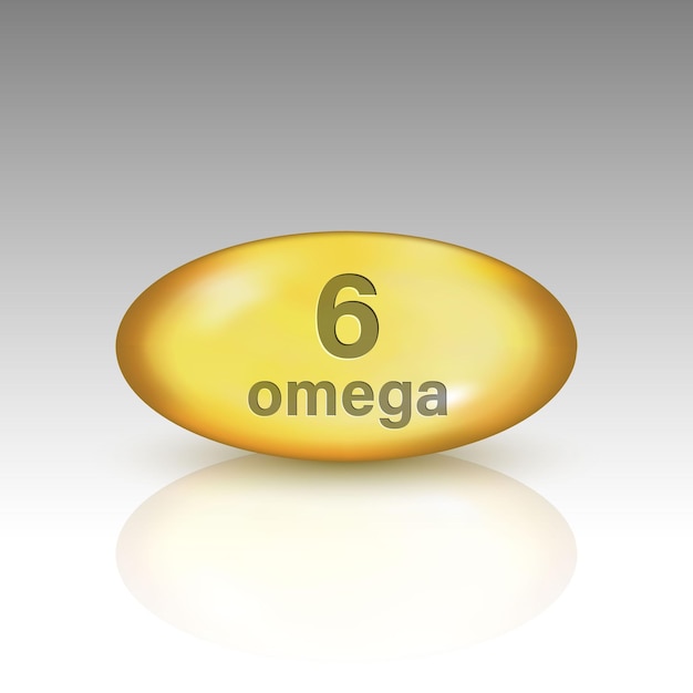 Vector omega 6 vitamin drop pill template for your design