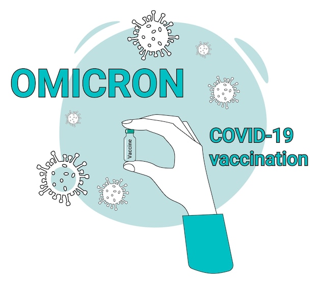 Omicron COVID 19 vaccination A poster calling for vaccination against coronavirus