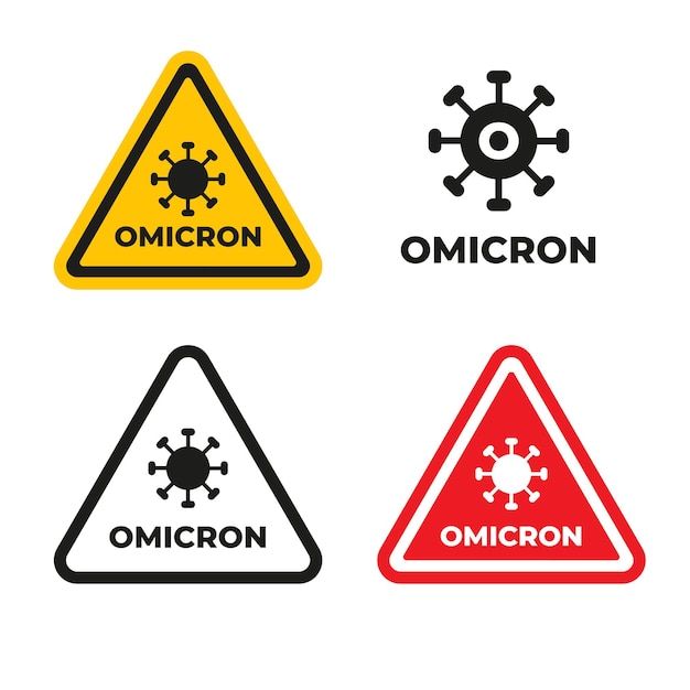 Omicron virus warning sign isolated New strain of coronavirus