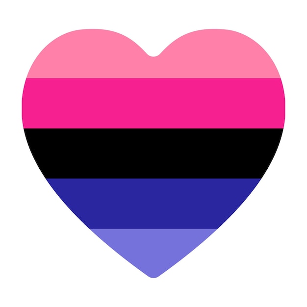 Vector omnisexual pride flag in shape lgbtq flag