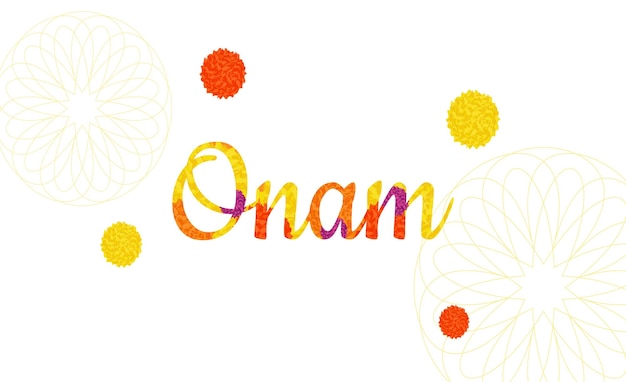 Vector onam indian festival kerala state floral patterns