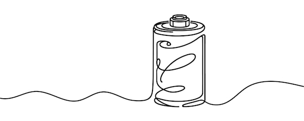 One continuous battery charging pattern electricity symbol energy sign in simple linear style Vector illustration