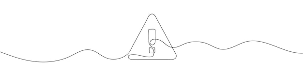 One continuous line drawing of exclamation mark