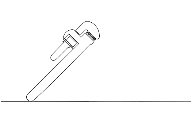 One continuous line drawing of The monkey wrench and wrench icon A spanner is a tool for rotating