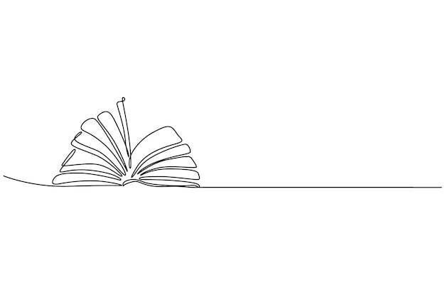 One continuous line drawing of pen Pencil symbol of study and education concept in simple linear