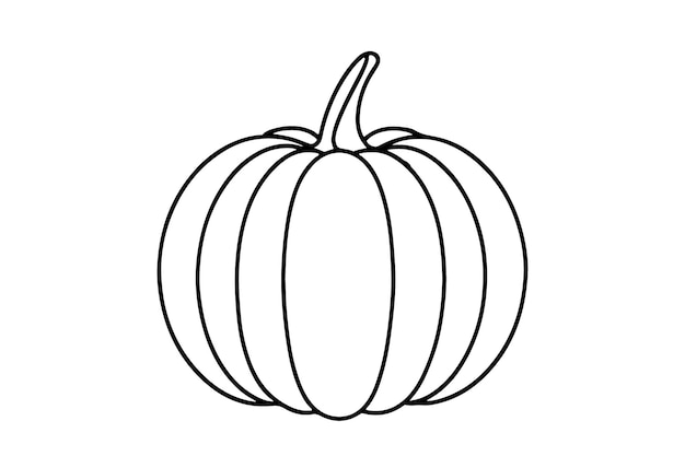 Vector one continuous line drawing of pumpkin pumpkin one line vector art