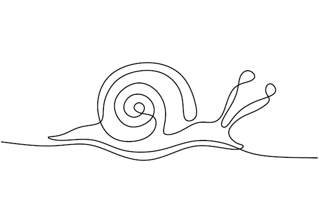 One continuous line drawing of snail High nutritious escargot healthy food