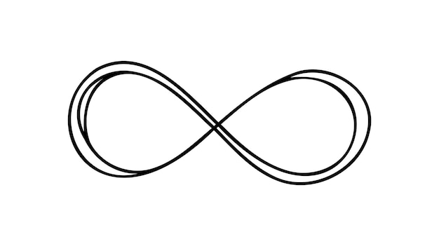 Vector one continuous line of infinity symbol doodle vector illustration