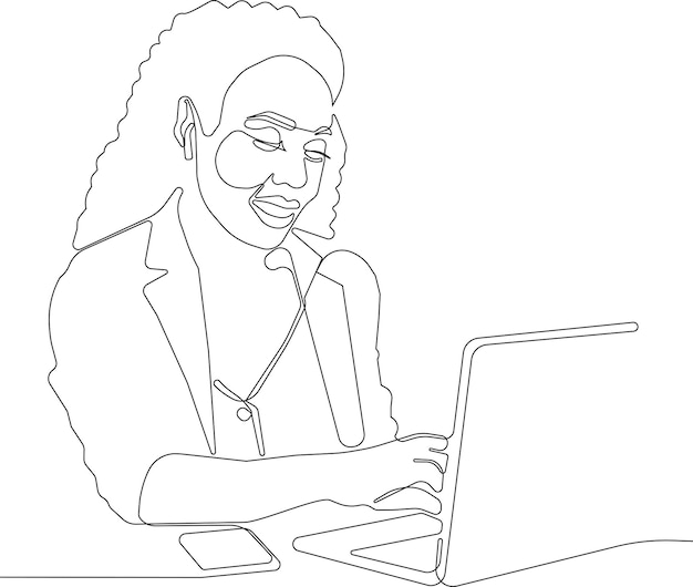 One continuous line is the concept vector illustration continuous line drawing of loan officer negot