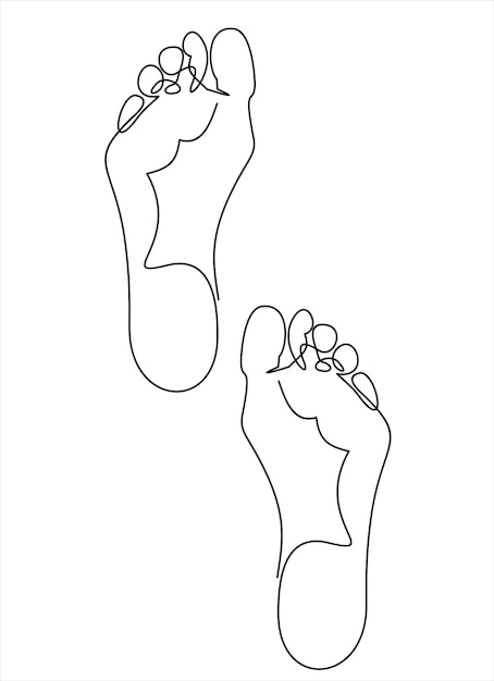 One continuous single drawing line art flat doodle leg foot illustration female