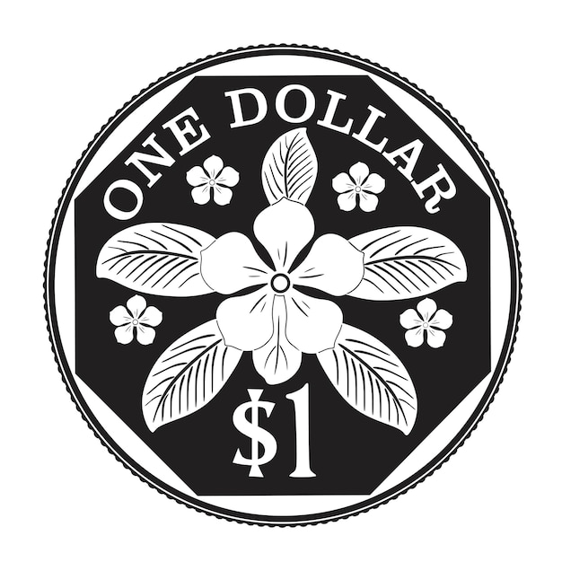 One dollar coin singapore handmade design silhouette laser cut