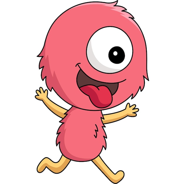 One Eyed Monster Cartoon Colored Clipart