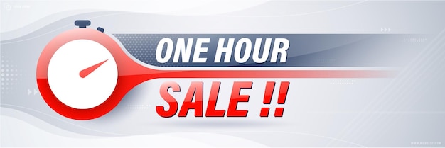 One hour sale banner template design for web or social media.