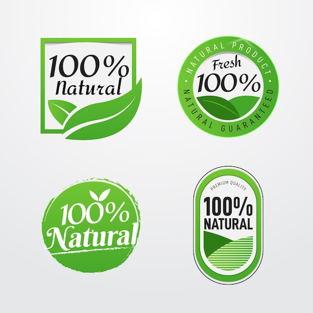 One hundred percent natural labels