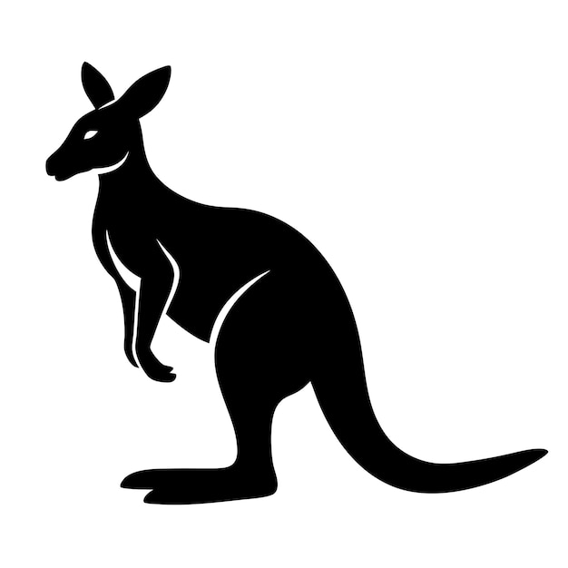 Vector one kangaroo silhouette vector illustration