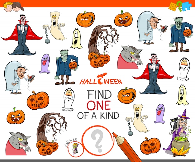 One of a kind activity game with Halloween characters