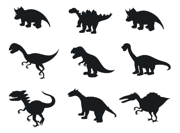 One of a kind dinosaurs Silhouettes premium vector template